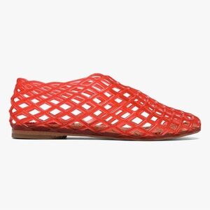 Vibrant Red Woven Flats